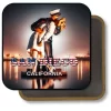 San Diego California Square Fridge Magnet - Kiss Sculptue and Downtown Skyline