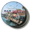 San Diego California Round Fridge Magnet - Happy Life in Seaport Village Painitng