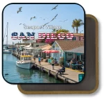 San Diego California Souvenir Magnet - Happy Life in Seaport Village Painitng