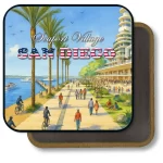 San Diego California Souvenir Magnet - Sunny Day at Seaport Village Painting