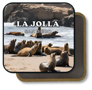 San Diego California Souvenir Magnet - Sea Lions Dancing on the La Jolla Beach