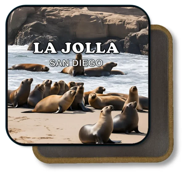 San Diego California Souvenir Magnet - Sea Lions Dancing on the La Jolla Beach