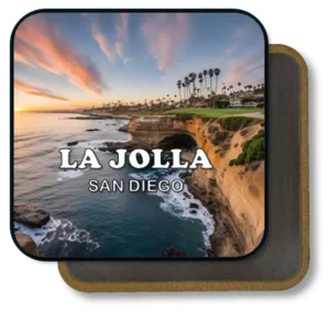 San Diego California Souvenir Magnet - La Jolla Palm Cliffs at Sunset