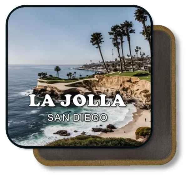 San Diego California Souvenir Magnet - La Jolla Palm Trees by the Ocean