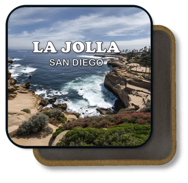San Diego California Souvenir Magnet - Ocean Waves on La Jolla Cliffs