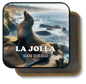 San Diego California Souvenir Magnet - La Jolla Sea Lion on Rocks