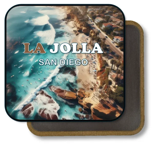 San Diego California Souvenir Magnet - Surf Beach Aerial View at La Jolla