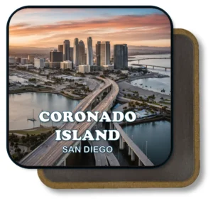 San Diego California Souvenir Magnet - Coronado Bridge At Sunset Skyline
