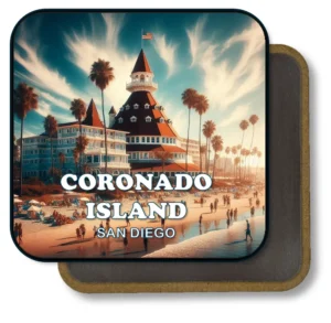 San Diego California Souvenir Magnet - Coronado Island Hotel Del Coronado Beachfront View
