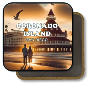 San Diego California Souvenir Magnet - Romantic Sunset Stroll At Coronado