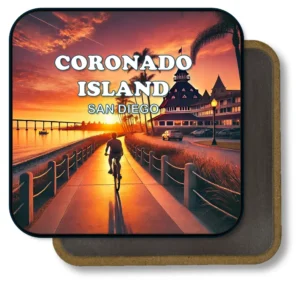 San Diego California Souvenir Magnet - Golden Sunset Ride By Hotel Coronado