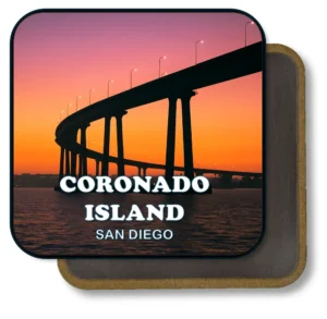 San Diego California Souvenir Magnet - Coronado Bridge At Sunset Glow