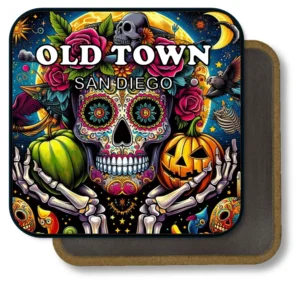San Diego California Souvenir Magnet - Pumpkin and Skull Night Festival