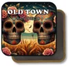 San Diego California Souvenir Magnet - Twin Skulls with Roses and Moon