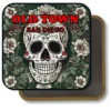 San Diego California Souvenir Magnet - Ornate Sugar Skull with Green Flowers