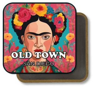 San Diego California Souvenir Magnet - Vibrant Catrina Portrait with Floral Crown