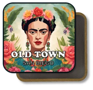 San Diego California Souvenir Magnet - Elegant Catrina Surrounded by Tropical Flowers