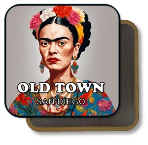 San Diego California Souvenir Magnet - Elegant Catrina Dressed in Blue and Red