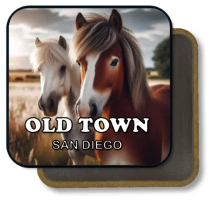 San Diego California Souvenir Magnet - Pair of Horses in Golden Field