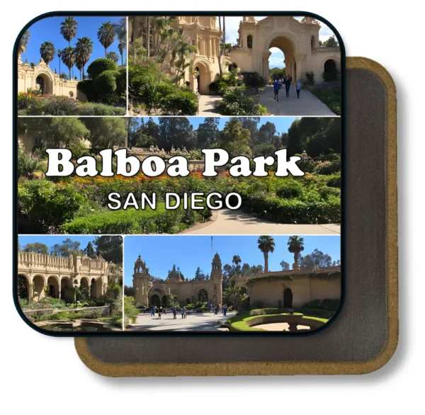 San Diego California Souvenir Magnet - Scenic Walkways and Gardens at Balboa Park
