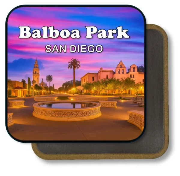 San Diego California Souvenir Magnet - Twilight Sky Over Balboa Park Buildings